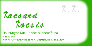 kocsard kocsis business card